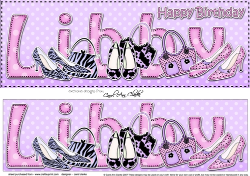 Large DL Happy Birthday LIBBY 3D decoupage
