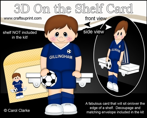 3D On the Shelf Card Kit - Little Footballer Arden plays for Gillingham