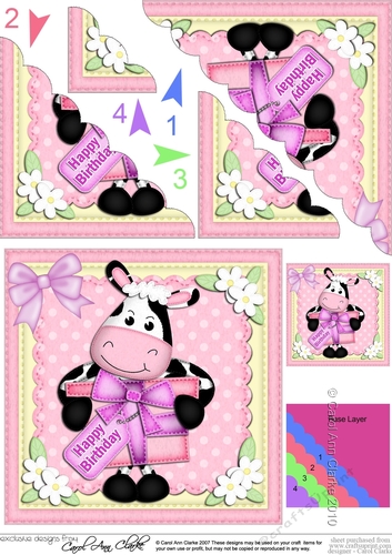 Milly Moo Cow Fan Pyramage Topper