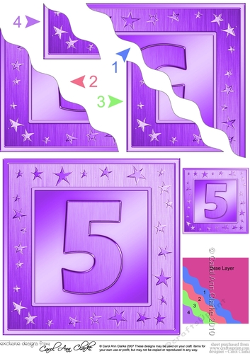 5th Birthday Bright Metallic Age Wavy Corner side stacker