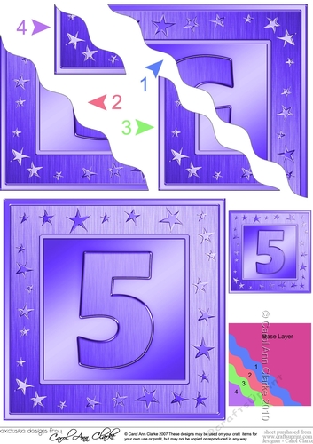 5th Birthday Bright Metallic Age Wavy Corner side stacker