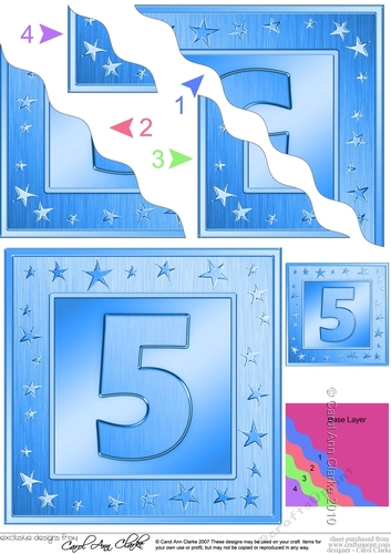 5th Birthday Bright Metallic Age Wavy Corner side stacker