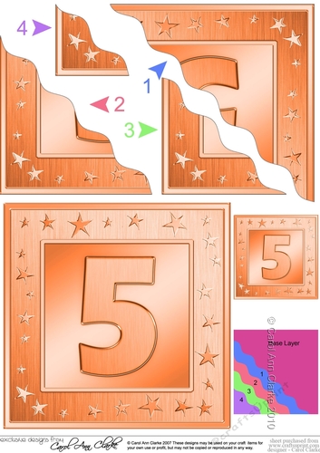 5th Birthday Bright Metallic Age Wavy Corner side stacker