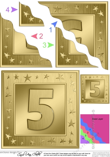 5th Birthday Bright Metallic Age Wavy Corner side stacker