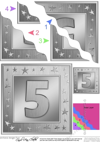 5th Birthday Bright Metallic Age Wavy Corner side stacker