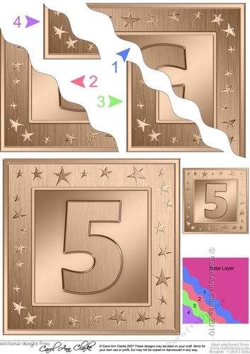 5th Birthday Bright Metallic Age Wavy Corner side stacker