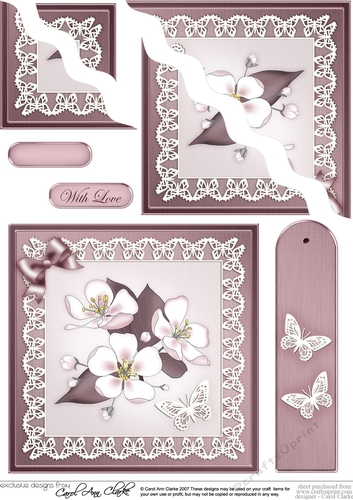 Apple Blossom Quick Card Wavy Corner side stacker Topper