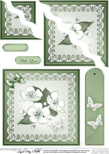 Apple Blossom Quick Card Wavy Corner side stacker Topper
