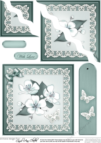 Apple Blossom Quick Card Wavy Corner side stacker Topper