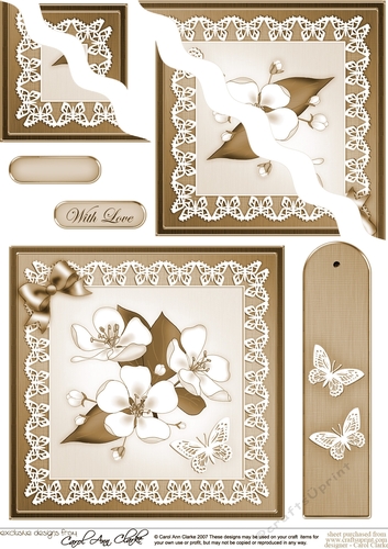 Apple Blossom Quick Card Wavy Corner side stacker Topper