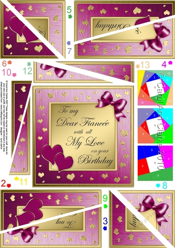 To My Dear Fiancee on Your Birthday Quick Card with Twisted Spiral Side Stacker
