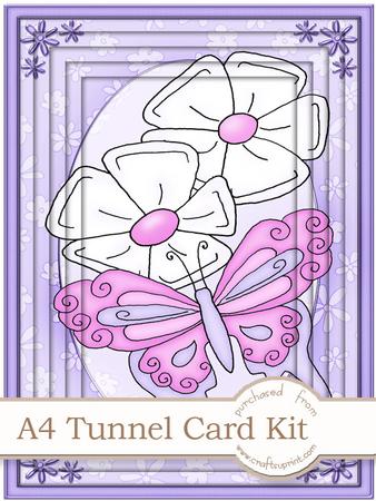 A4 Fluttery Butterfly in Lilac Tunnel Card Kit