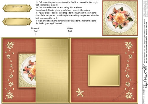 Flowers and Pearls No-hole Fold Back Card