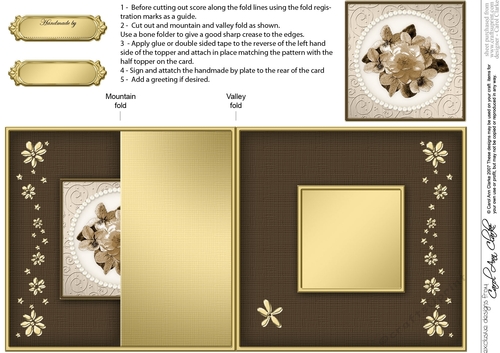 Flowers and Pearls No-hole Fold Back Card