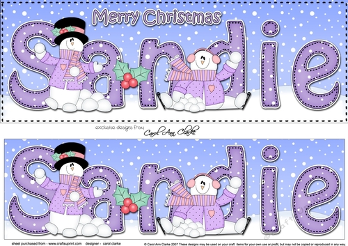 Large DL Merry Christmas SANDIE 3D decoupage 