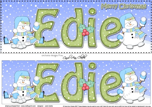 Large DL Merry Christmas EDIE 3D decoupage 