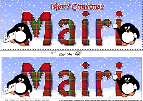 Large DL Merry Christmas MAIRI 3D decoupage 
