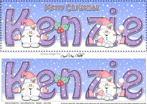 Large DL Merry Christmas KENZIE 3D decoupage 