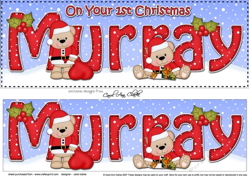 Large DL Merry Christmas MURRAY 3D decoupage 
