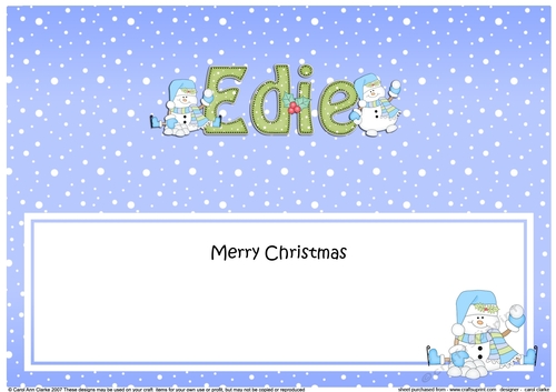 Large DL Merry Christmas EDIE insert