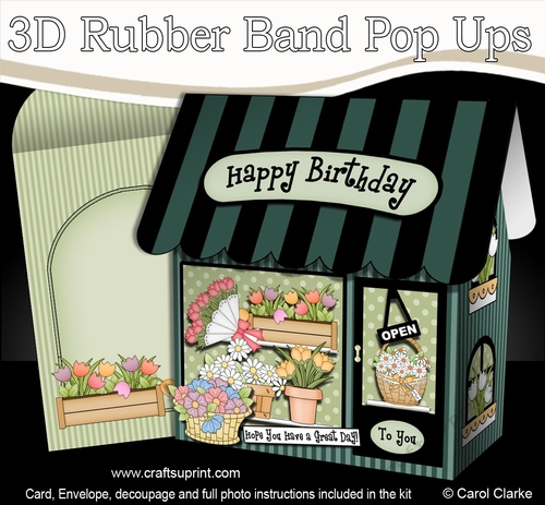 3D Shoppe Pop Up Rubber Band Card Kit  -  Buds & Blooms Flower Shop