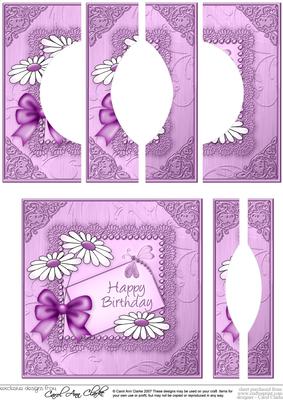 Daisies on Metallic Lace Quick Card Circle Side Stacker