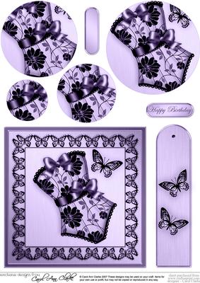 Elegant Boudoir Quick Card with Circle Pyramage Topper