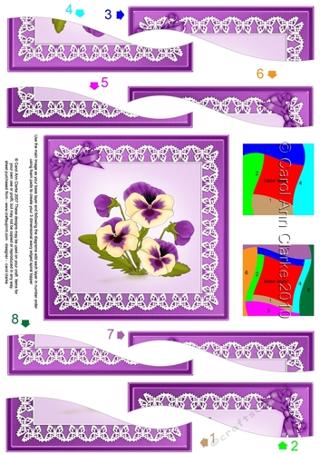 Pansy on Butterfly Lace Wavy Spiral Side Stacker