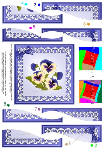 Pansy on Butterfly Lace Wavy Spiral Side Stacker