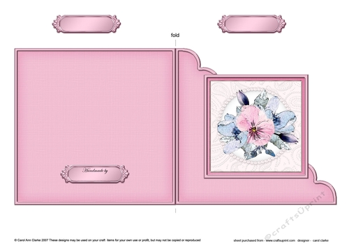 Posy and Pearls Cut and Fold Corner Card 