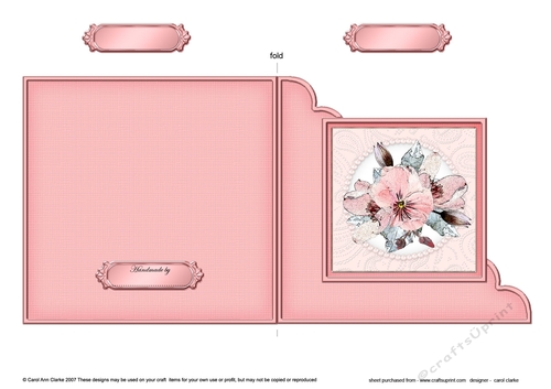 Posy and Pearls Cut and Fold Corner Card 