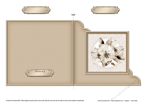 Posy and Pearls Cut and Fold Corner Card 