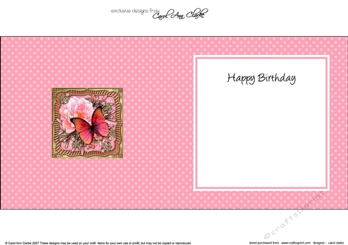 Flowers & Butterfly in a Gold Frame square landscape insert