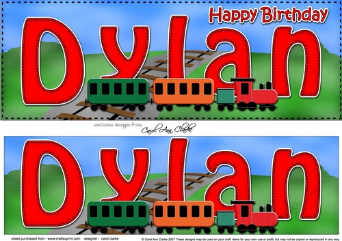 Large DL Happy Birthday DYLAN 3D decoupage