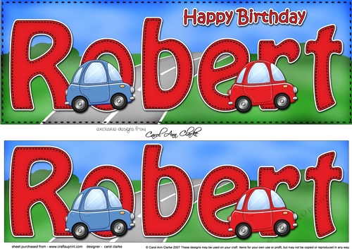 Large DL Happy Birthday ROBERT 3D decoupage