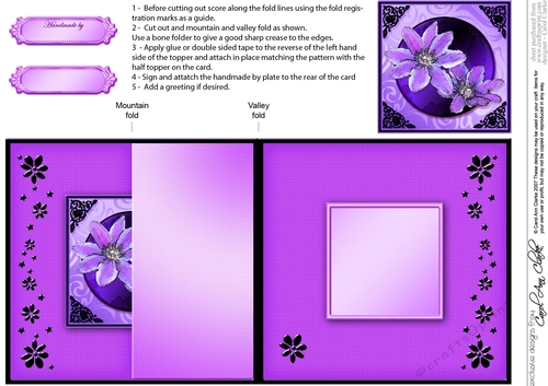Clematis No-Hole Fold Back Card