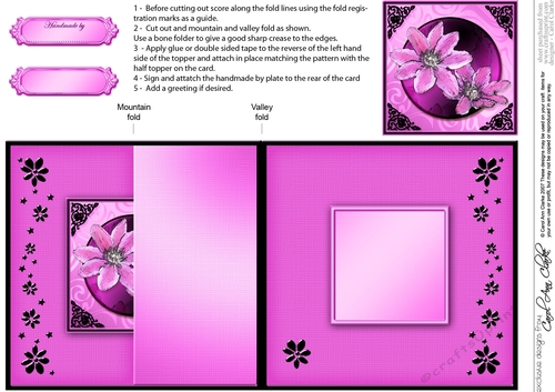Clematis No-Hole Fold Back Card