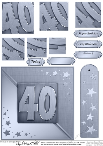 40th Metallic Age Quick Card with Twisted Pyramage