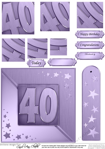 40th Metallic Age Quick Card with Twisted Pyramage