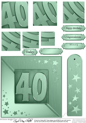40th Metallic Age Quick Card with Twisted Pyramage