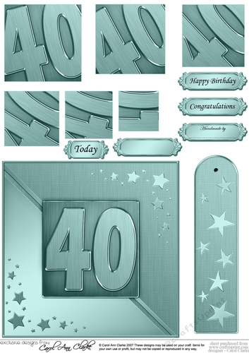 40th Metallic Age Quick Card with Twisted Pyramage