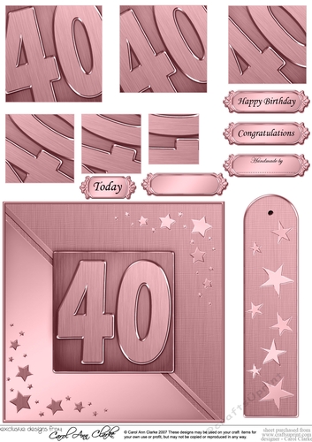 40th Metallic Age Quick Card with Twisted Pyramage