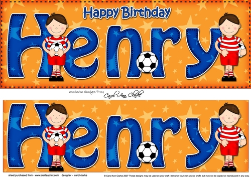 Large DL Happy Birthday HENRY 3D decoupage