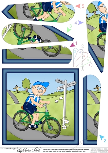 Old Man Bert goes Cycling Fan Pyramage Topper