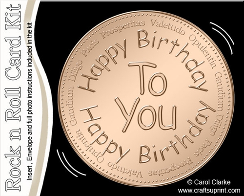 Happy Birthday Medal Rock & Roll Kit with envelope and insert