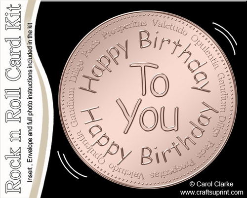 Happy Birthday Medal Rock & Roll Kit with envelope and insert