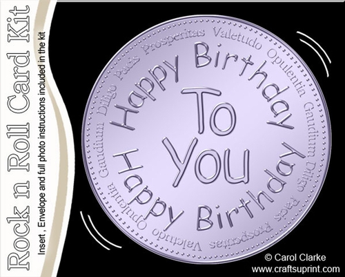 Happy Birthday Medal Rock & Roll Kit with envelope and insert