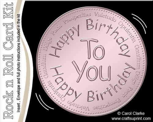 Happy Birthday Medal Rock & Roll Kit with envelope and insert