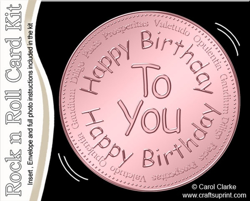 Happy Birthday Medal Rock & Roll Kit with envelope and insert
