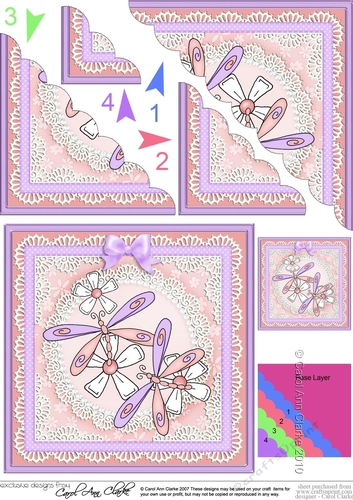 Dreamy Dragonflies Scallop Corner side stacker Topper